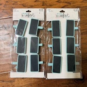 Chalkboard Label Mini Clips - Black and Teal